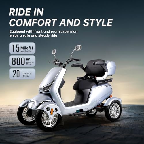 4-Wheel Heavy Duty Mobility Scooter for Seniors & Adults D6968