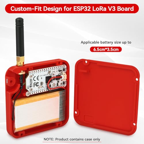 2 Pack ESP32 LoRa V3 Development Board with 915MHz Antennas, 3000mAh Battery, and Case L1170
