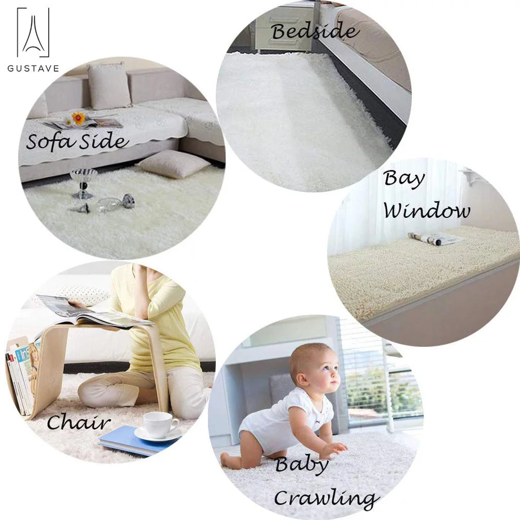 Fluffy Area Rug for Living Room Bedroom Home Decor, Beige A703