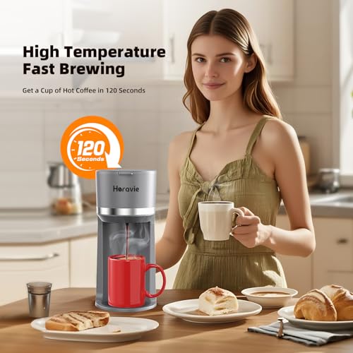 Single Serve Coffee Maker for K Cup and Ground Coffee, Fast Brew, Black L369987