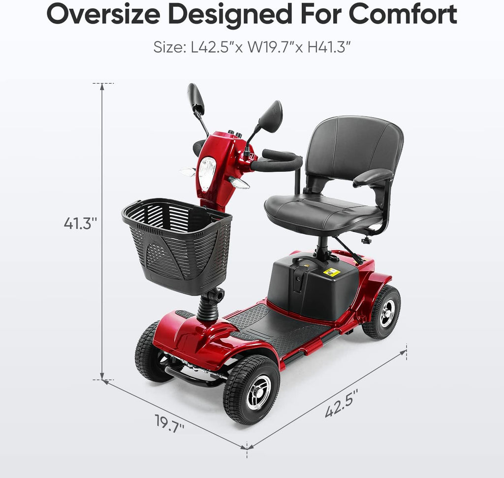 4 Wheel Mobility Scooter for Seniors, Collapsible with Basket A60342