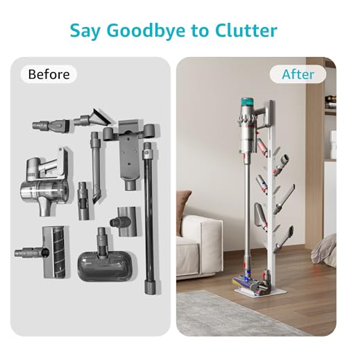 Vacuum Cleaner Stand with 12 Storage Hooks, Black J294