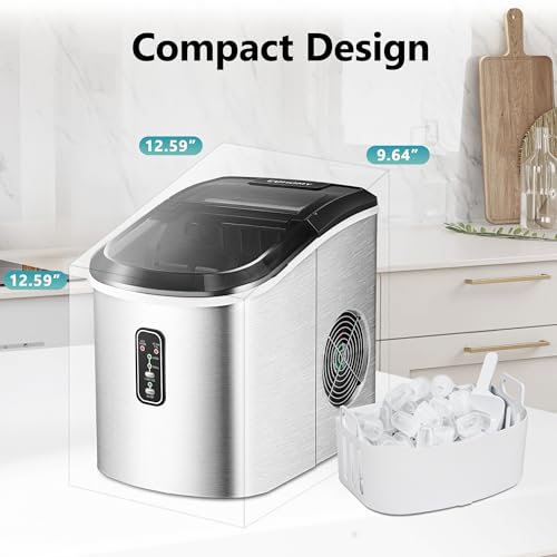 Nugget Ice Maker Countertop with Handle, Portable Sonic Ice Maker H34826