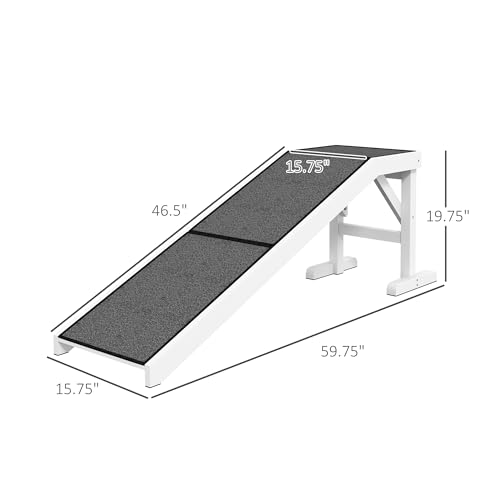 Dog Ramp for Bed with Non-Slip Carpet and Top Platform S886496