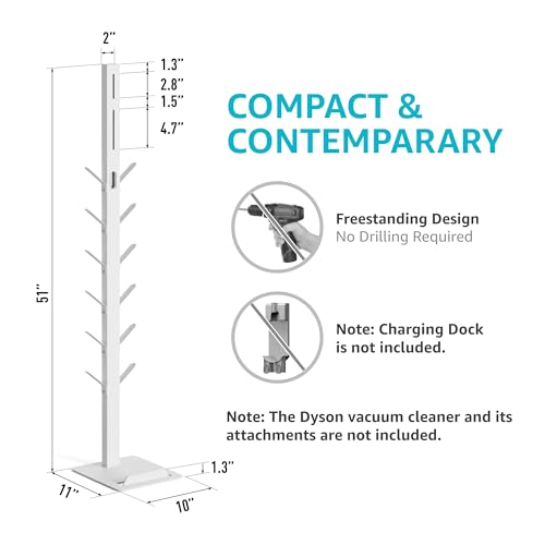 Vacuum Cleaner Stand with 12 Storage Hooks, Black J294