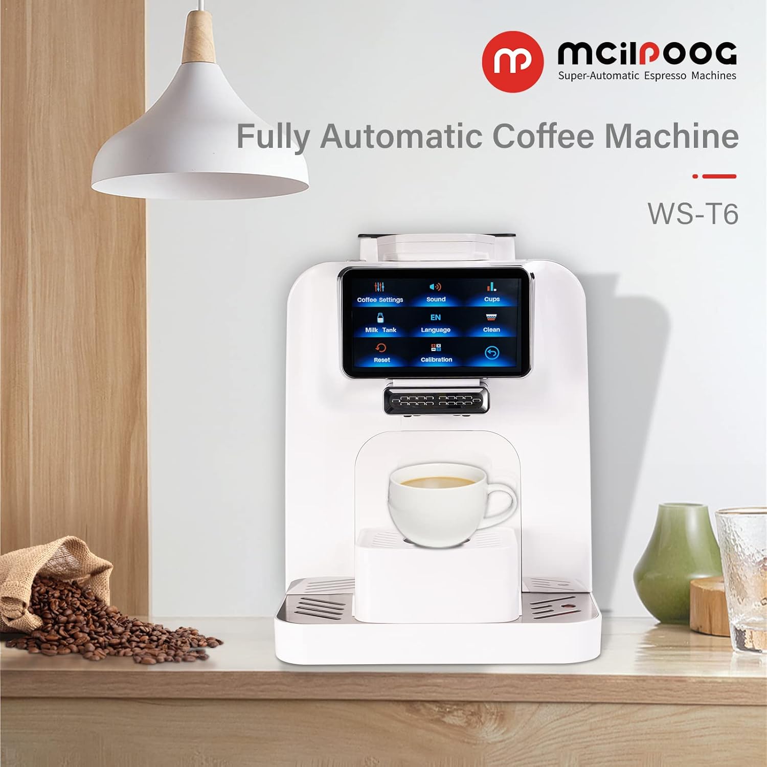 Automatic Espresso Coffee Machine with Milk Jug and Built-in Refrigerator P749660