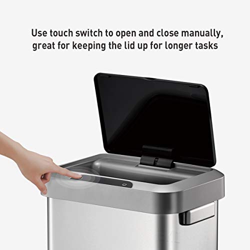 Touchless Motion Sensor Trash Can, 13.2 Gallon, Brushed Stainless Steel A497976