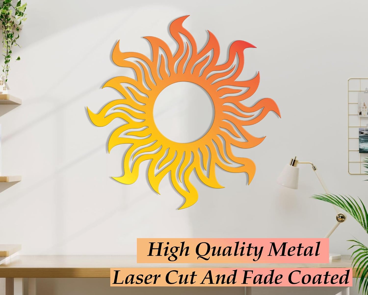 Sun Metal Wall Art - Large Hanging Sunburst Decoration V982171