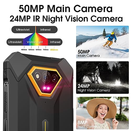 Rugged Smartphone 12+64GB 50MP Camera 6.52" Screen 6320mAh Dual 4G Black J263