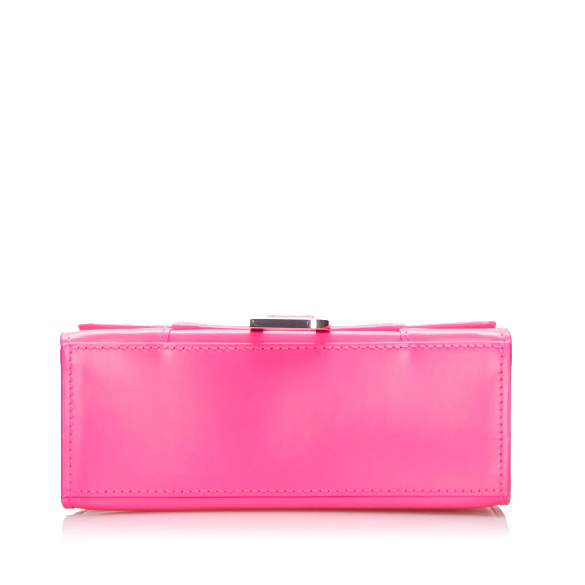 Pre-Owned Hourglass XS Calf Leather Pink Satchel P457642