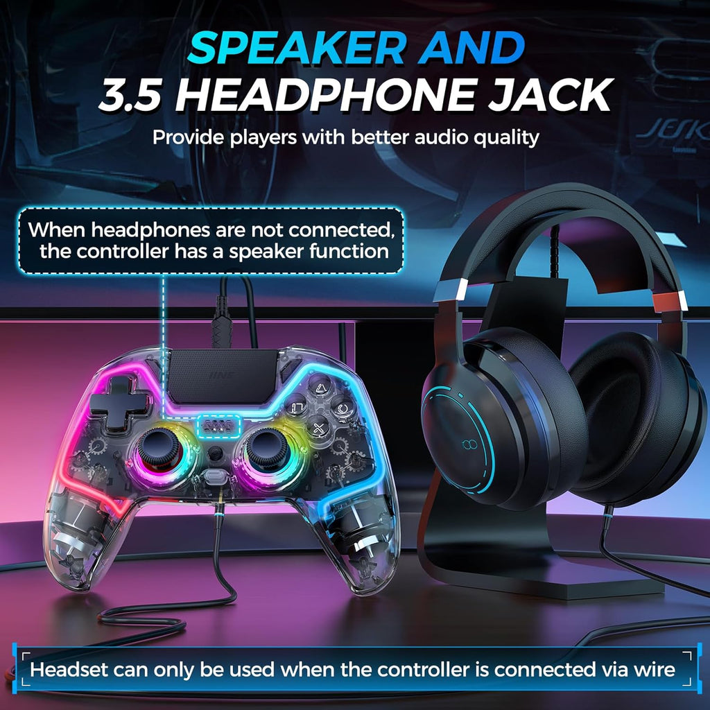 Wireless Controller for PS4, Slim, Pro and PC with Hall Effect Joysticks U9697