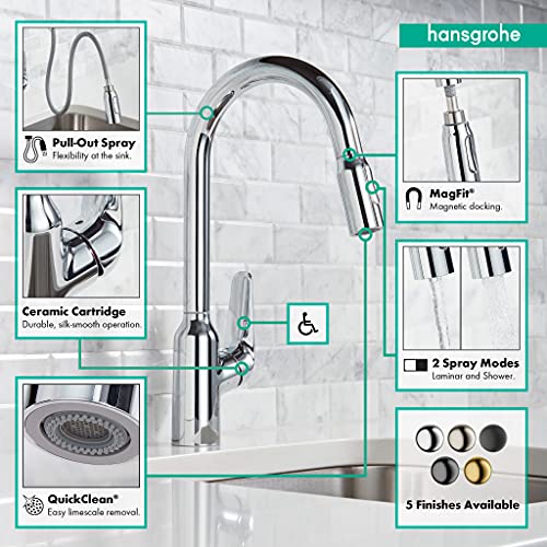 High Arc Kitchen Faucet with Pull Down Sprayer, Brushed Black V733146