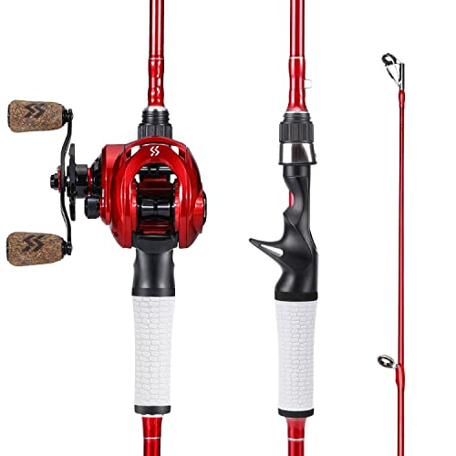 Fishing Rod and Reel Combo, Spinning and Baitcasting Pole with Graphite Blanks O8586