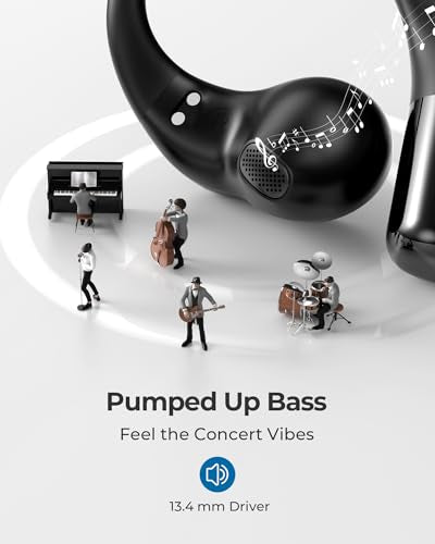 Open Ear Headphones, Wireless Earbuds with 4-Mic Clear Call, 30H Playtime L30747