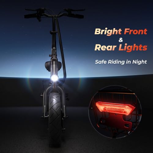 Electric Scooter with Seat, Long Range, Adjustable Handlebar, Dual Suspension V27936