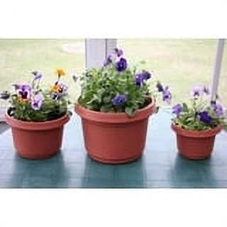 12 inch Terra Cotta Planter with Saucer, Set of 5 U883702