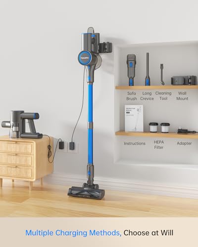Cordless Vacuum Cleaner for Home, Lightweight Stick Vacuum with Detachable Battery X7497