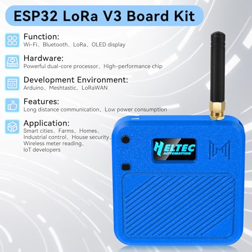 2 Pack ESP32 LoRa V3 Development Board with 915MHz Antennas, 3000mAh Battery, and Case L1170