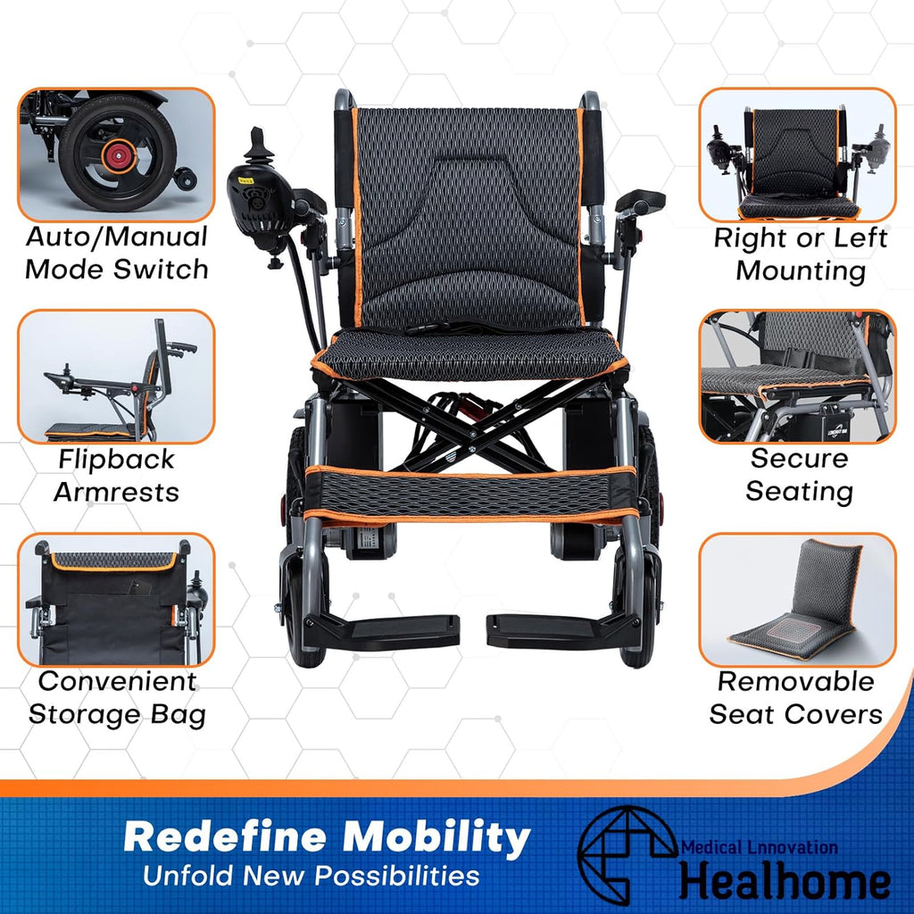 Portable Electric Wheelchair for Adults, Lightweight, Easy to Carry A931233