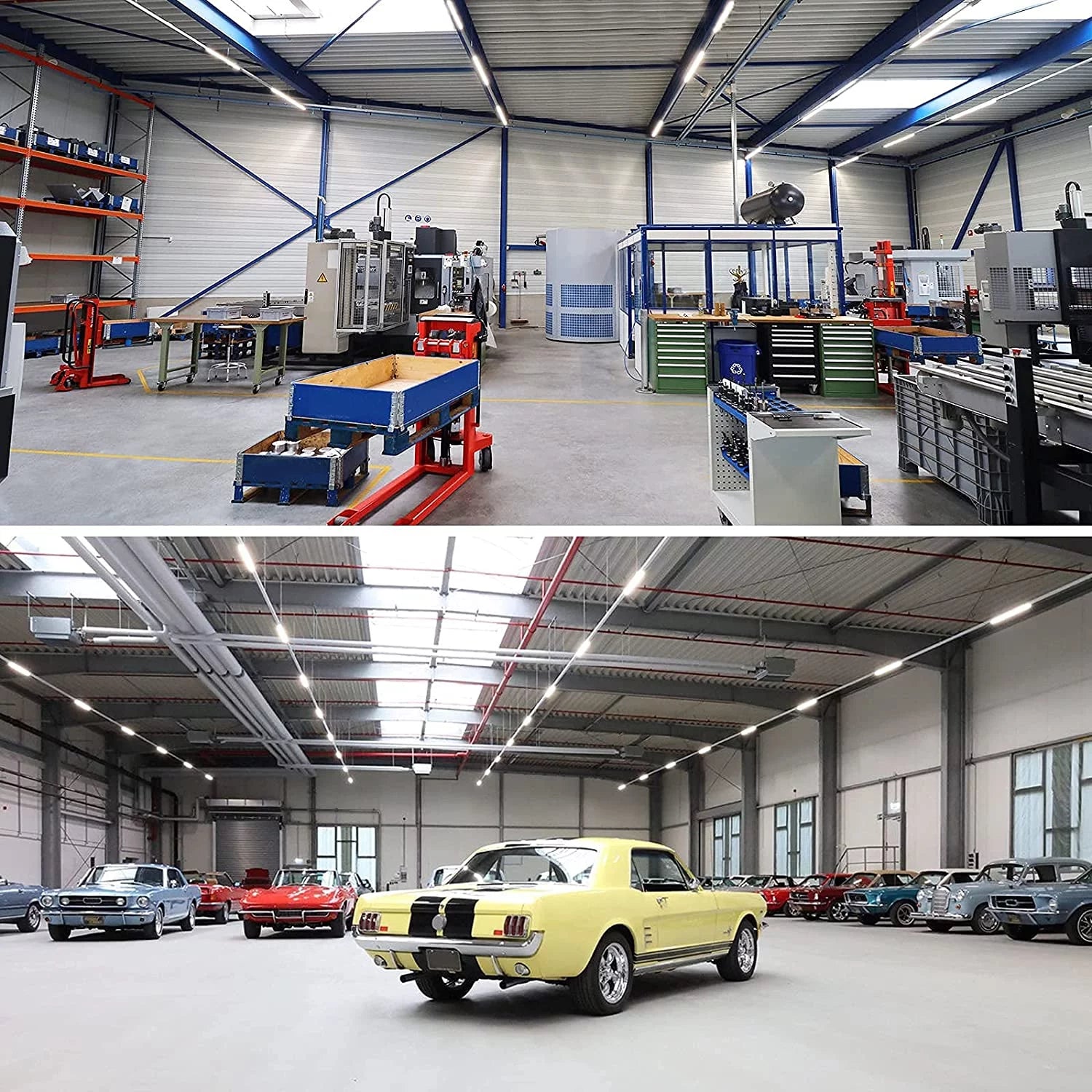 8FT LED Shop Light, 72W 9000LM 5000K, Linkable Tube Lights with Plug, 4 Packs V42093