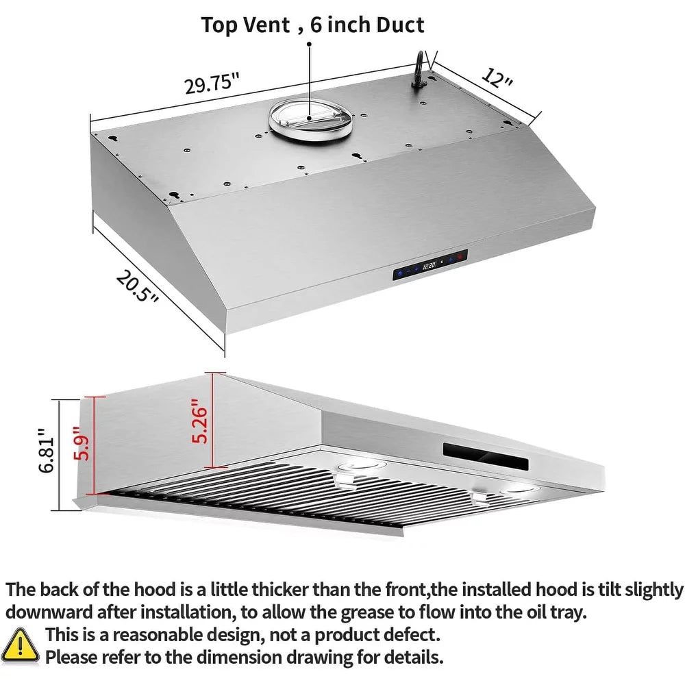 Under Cabinet Range Hood 30 inch Stainless Steel I234