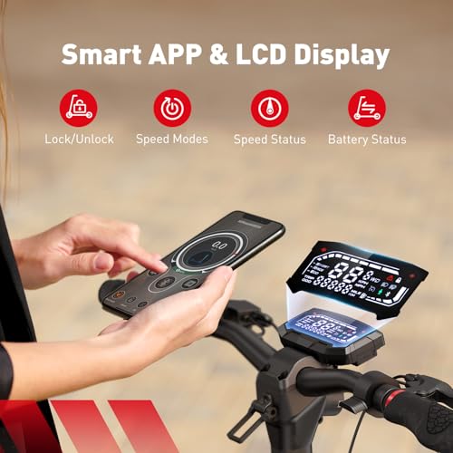 Electric Scooter for Adults, 28 MPH Top Speed, 40 Mile Range, Foldable E883