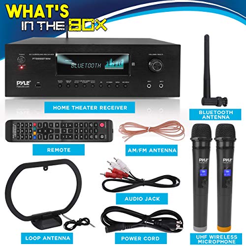 1000W 5.2 Channel Home Theater Receiver with Bluetooth and Wireless Mics M19717