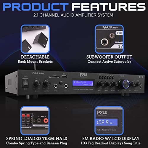 5-Channel Rack Mount Bluetooth Receiver & Home Theater Amp - 200W with MP3/USB/SD/AUX/FM C440443