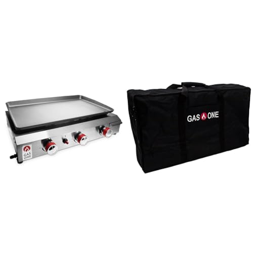 26 Inch Flat Top Gas Grill with 3 Burners for RV Camping Y16043