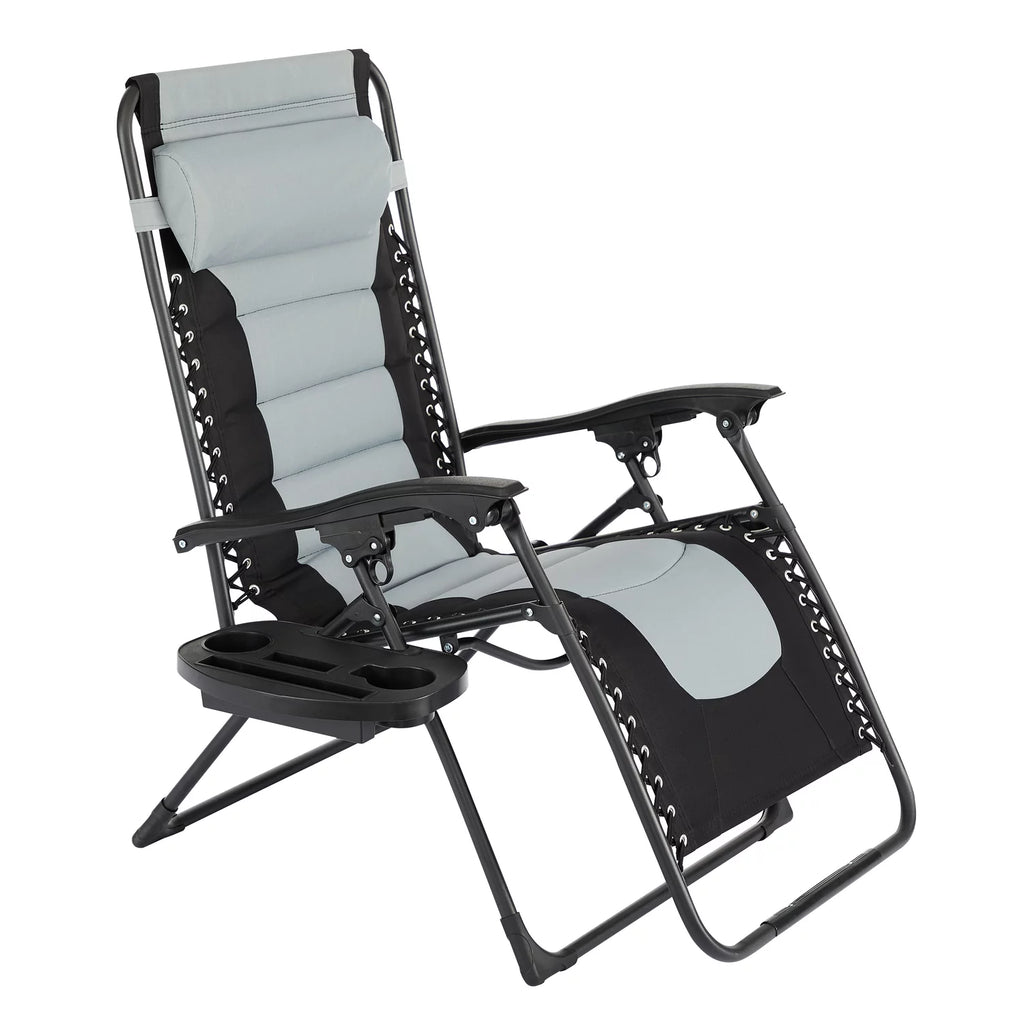 Oversized Padded Folding Lounge Chair with Adjustable Headrest C1410