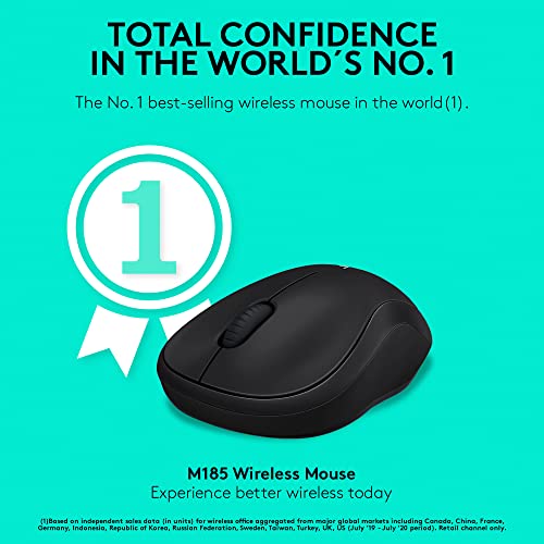 Wireless Mouse, 2.4GHz USB Receiver, 12-Month Battery, 1000 DPI Optical Tracking I608686