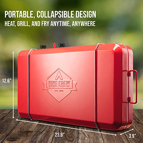2-in-1 Gas Camping Stove and Griddle with Portable Propane Burner L5161