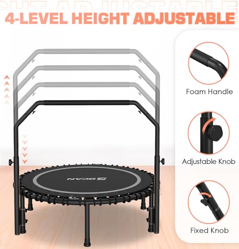 Foldable Mini Trampoline with Adjustable Foam Handle M67736