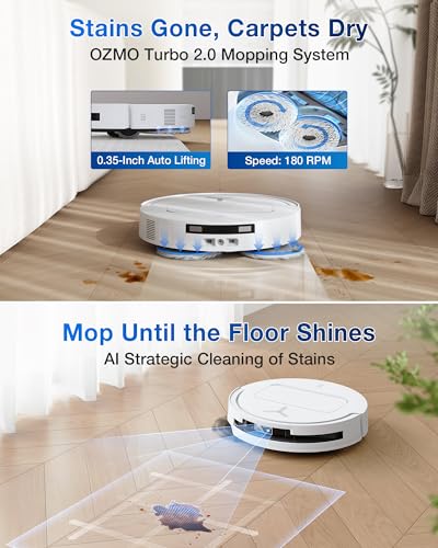 Robot Vacuum and Mop, 18500Pa Suction, Auto-Lift, Self-Emptying C481