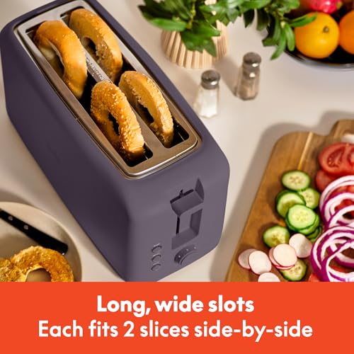 2 Slice Slim Toaster with 6 Shade Settings, Long Slot, Removable Crumb Tray R654