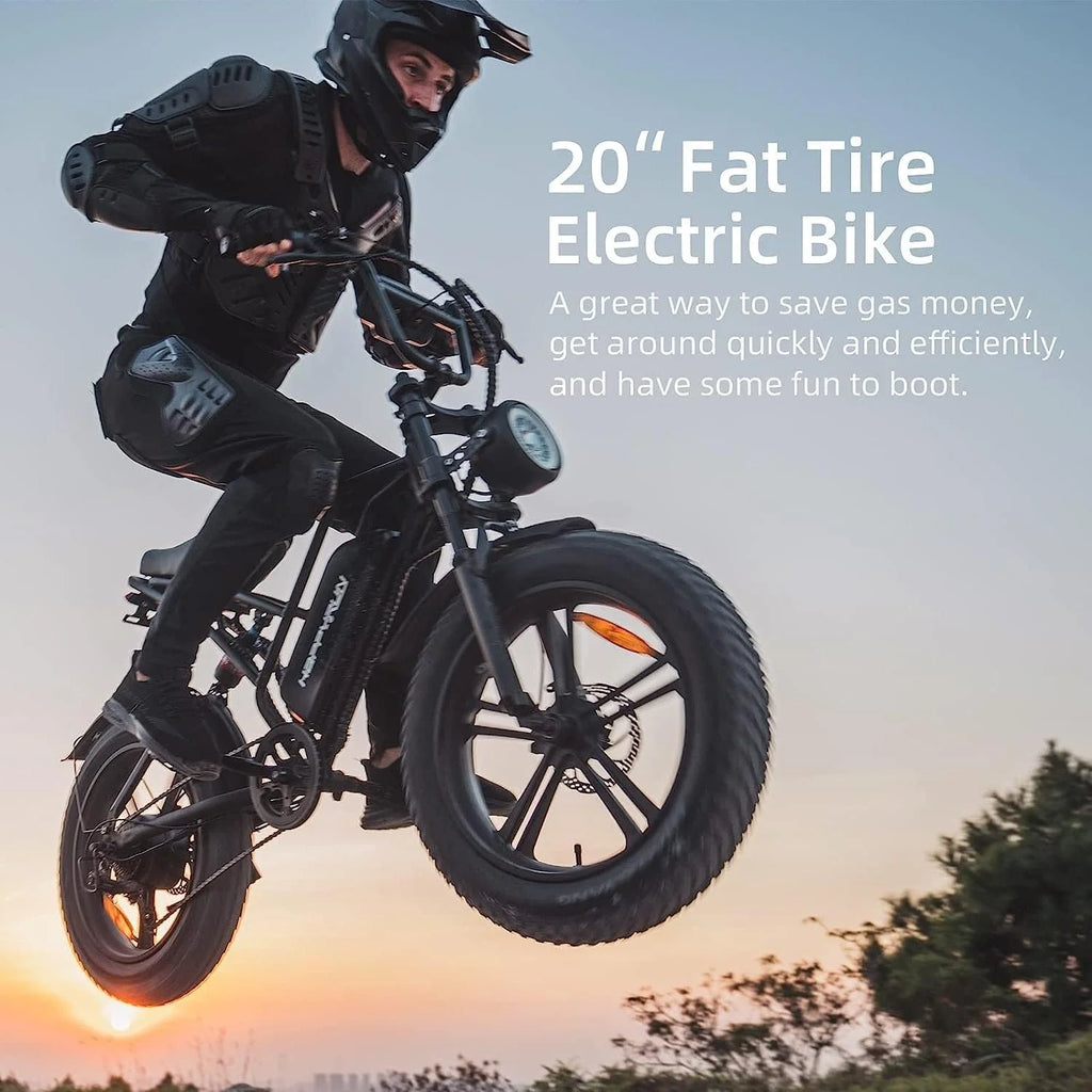 Electric Bike for Adults 20" Fat Tire 1500W Motor 48V 18AH Removable Battery I622