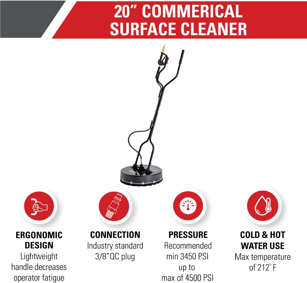 20" Industrial Pressure Washer Surface Cleaner for Hot and Cold Water Machines H6681