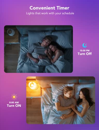 Smart Light Bulbs, WiFi & Bluetooth Color Changing, Music Sync, 2 Pack W703