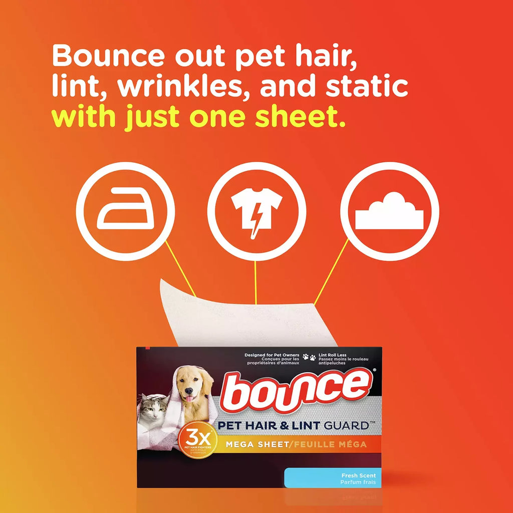 Pet Hair and Lint Guard Dryer Sheets Fresh Scent (210 Sheets) V10561