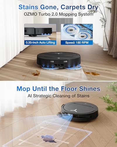 Robot Vacuum and Mop, 18500Pa Suction, Auto-Lift, Self-Emptying C481