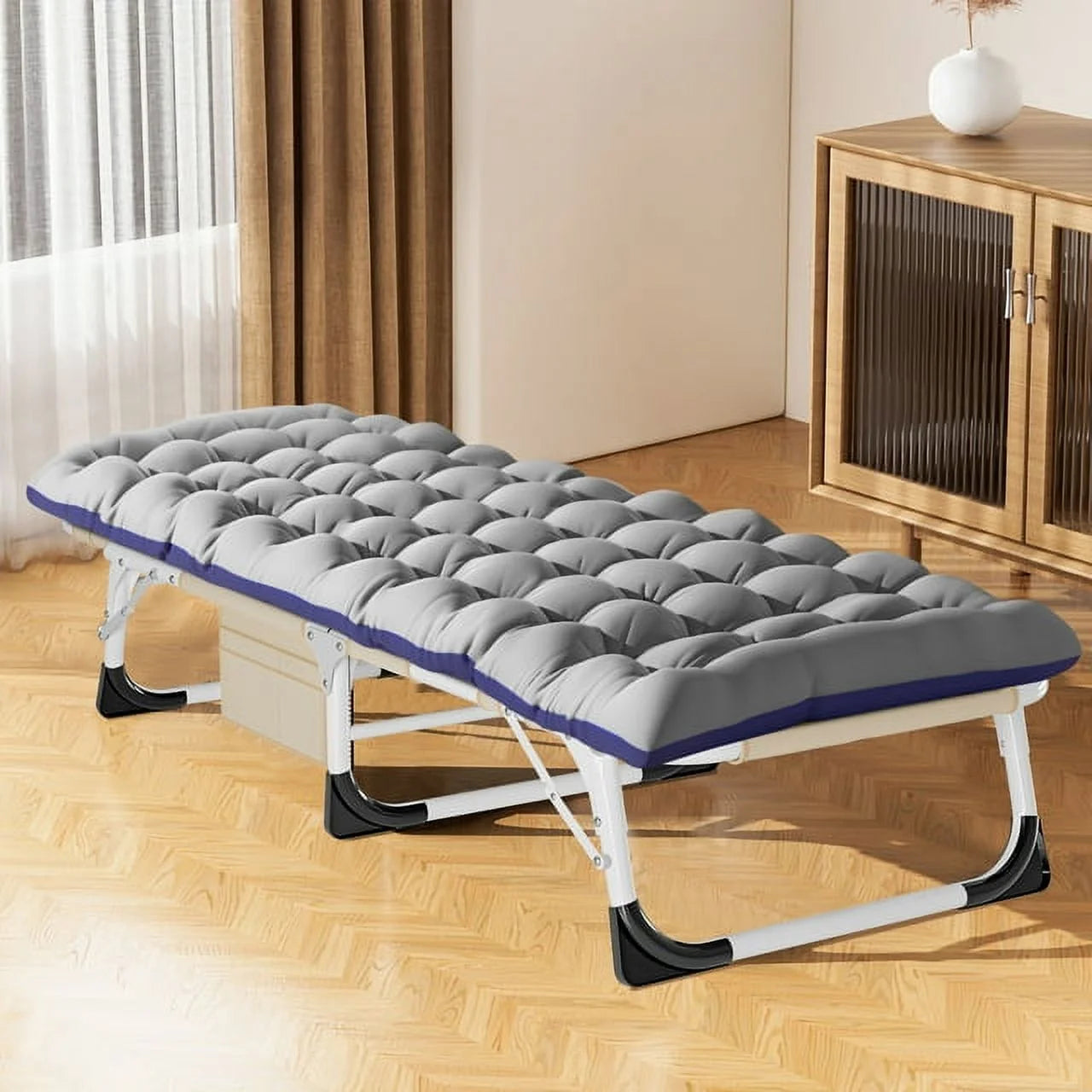 Heavy Duty Tanning Chair with Face & Arm Holes, Adjustable 5-Position Folding Chaise Lounge L705410