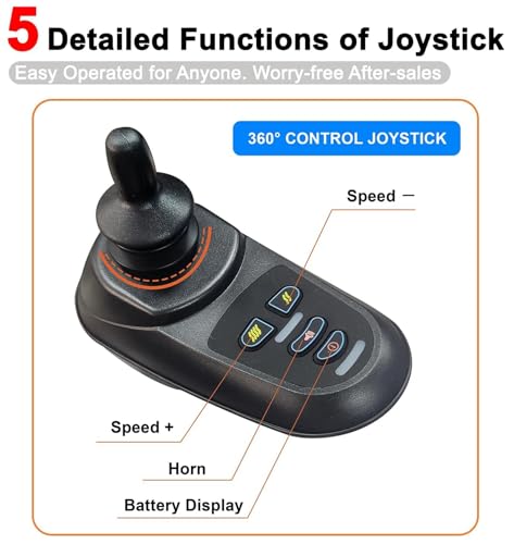 Foldable Electric Wheelchair for Adults, 360° Joystick Control, 300lbs Capacity W8032