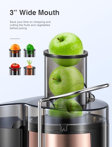 Juicer Machine, 800W Centrifugal Extractor with Wide Mouth Feed Chute, Stainless Steel, BPA-free Y425329