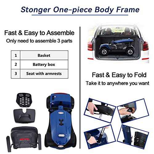 Folding Mobility Scooter for Seniors with Windshield and USB Port F311