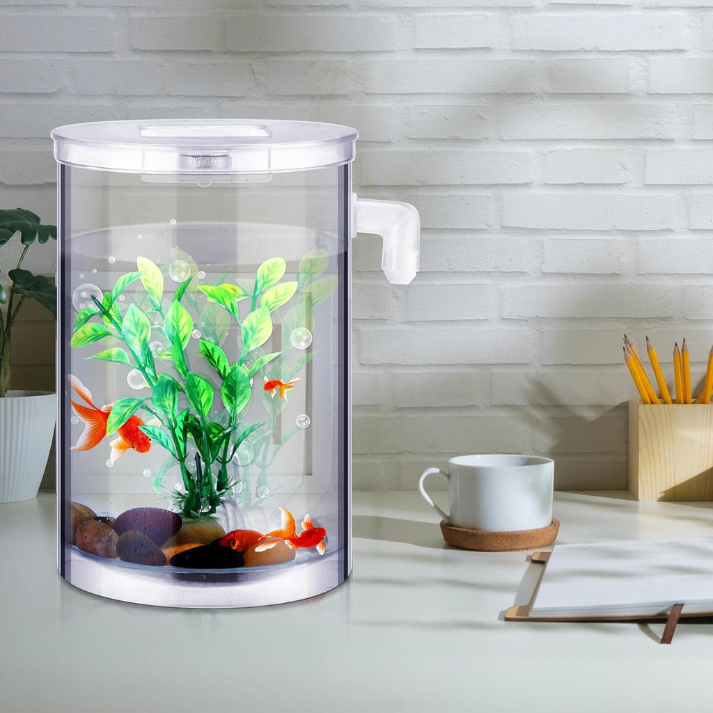 2 Pack Betta Fish Tank 360 Aquarium 1 Gallon Self Cleaning Fish Bowl Starter Kit W64461