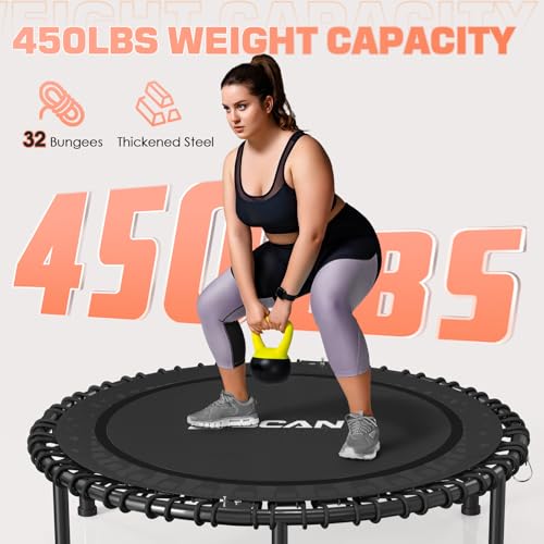 Foldable Mini Trampoline for Adults, 40/48 Inch Indoor Exercise Rebounder N9596