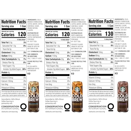 Cold Brew Coffee, 3 Flavor Variety Pack, 11 fl oz Cans, 12 Pack A170312