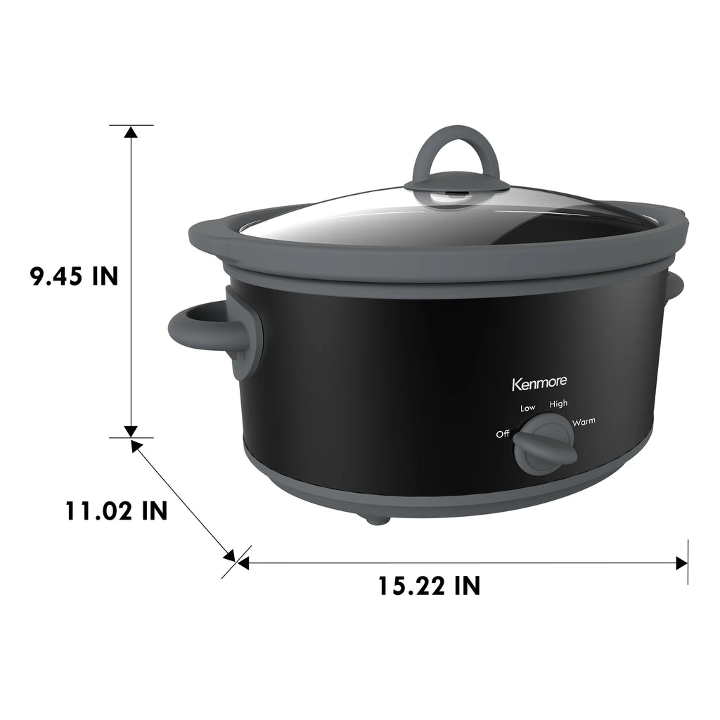 Slow Cooker, 5 qt, Dial Control, Black T8483