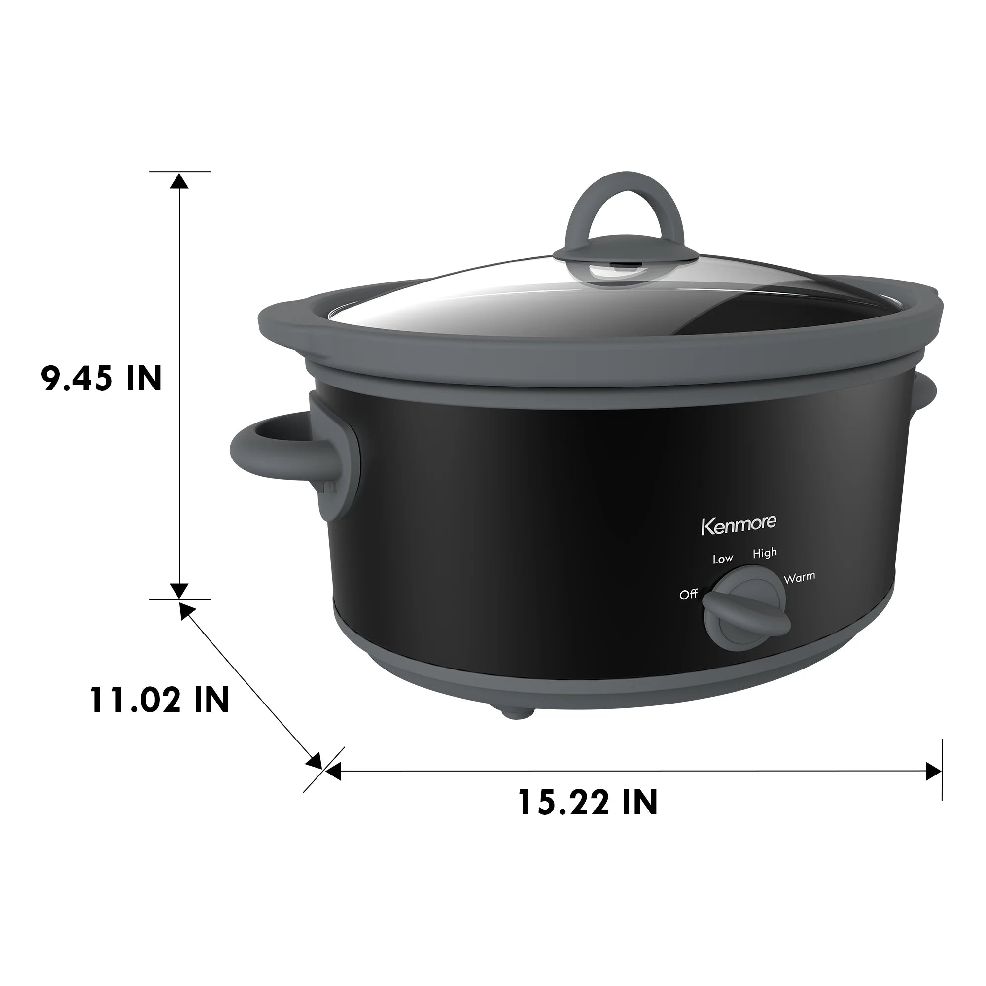 Slow Cooker, 5 qt, Dial Control, Black T8483