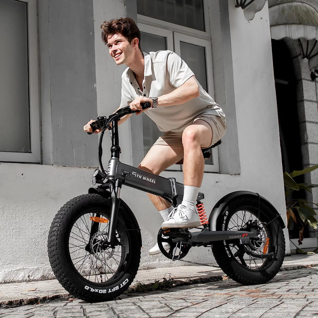 20" Fat Tire Foldable Electric Bike, 48V 10.5Ah Removable Battery, 500W Motor R4218